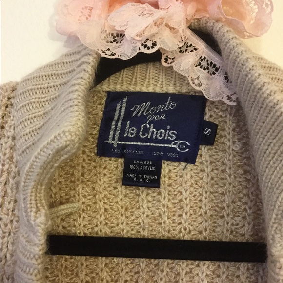 Monto Par Le Chois Tan Oversized Long Chunky Knit Cardigan with Puff Sho… - Picture 2 of 6